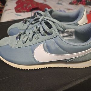 Nike Light Blue and White Cortez Sneakers. NWT in box.